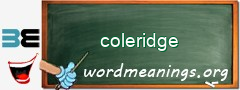 WordMeaning blackboard for coleridge